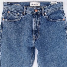 NEW Womens SuperDry HIGH RISE STRAIGHT Straight Blue Jeans W28 L30 Size 8 BNWT