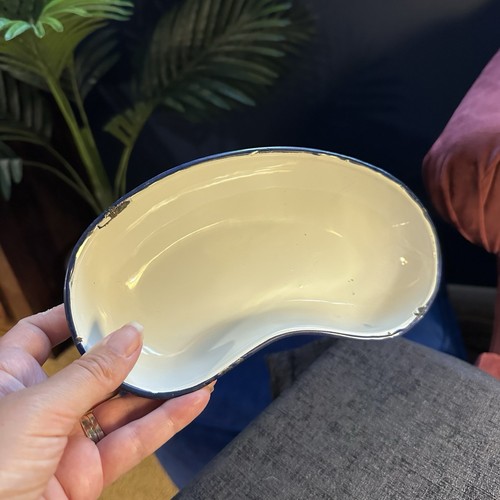 Vintage enamel kidney dish - vintage,