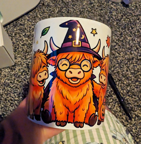 Ceramic halloween highland cow - halloween,