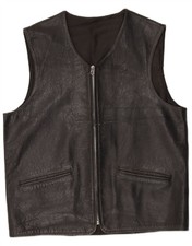 VINTAGE Mens Leather Gilet UK