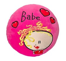 BUBBLEGUM Babe Bed Cushion - Pink Black Round Cartoon Girl Fun Retro 00s Y2K