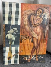 ASTARI Signed Oil Painting On Canvas Semi-Nude/Naked Angel Woman Art 56x76Cm