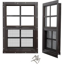 Aluminum Shed Windows 12x18 With Tempered Glass and Screens for Garage