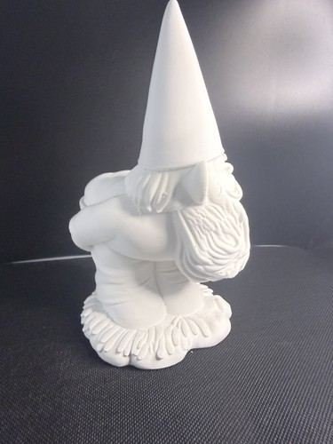 Naughty gnome garden statue - naughty,