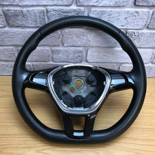 Genuine VW Flat Bottom black leather steering wheel 6C0419091. Polo 6R Caddy. 3C