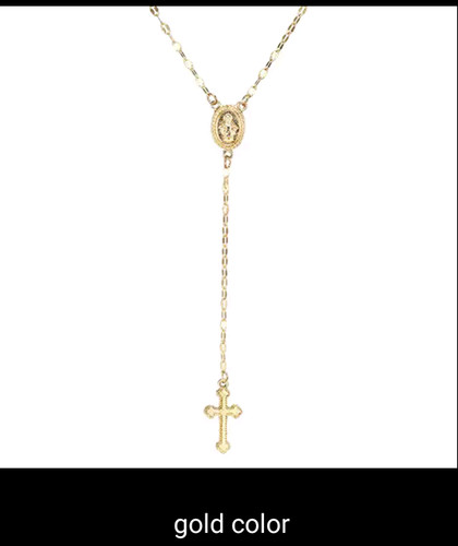 Cross necklace rosary madonna - rosary,