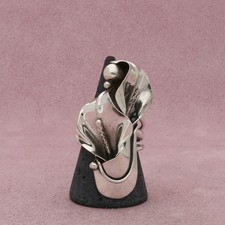 sterling silver vintage hand crafted calla lily flowers ring size 10