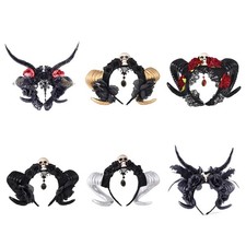 Retro Sheep Horns Hair Hoops Evil Accessories Halloween Cosplay Costume Party
