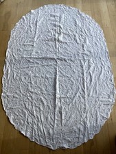 Large Vintage Style White Oval
