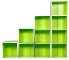 Wooden Storage Unit Cube 2 3 4 Tier Strong Bookcase Shelving Home Office Display