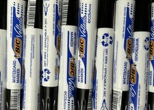 BIC Velleda ECOlutions Drywipe Whiteboard Markers - Black x 12