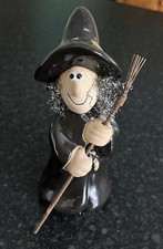 Happy Standing Witch Ornament with Broomstick