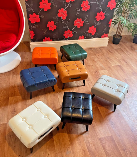 Luxury leather footstool - pu,