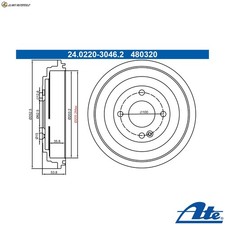 2x BRAKE DRUM 24.0220-3046.1