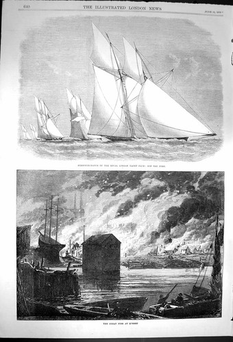 Old antique print - antique, 1870