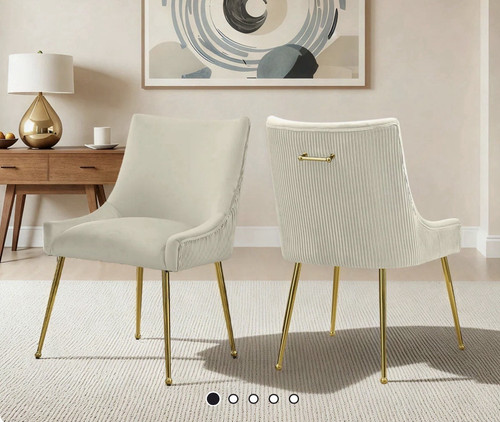 White upholstered dining chair - white,