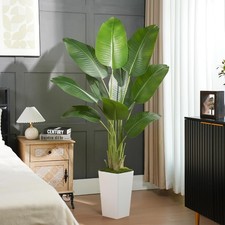 Keeplush 6ft Artificial Bird of Paradise Plants with White Planter - AUCTION