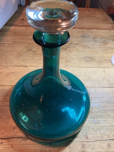 Vintage green glass ships - vintage,