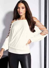 Top Ivory Diamante Sleeve