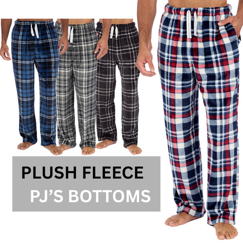 Mens flannel fleece lounge - flannel,