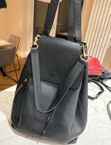 Jigsaw leather rucksack black