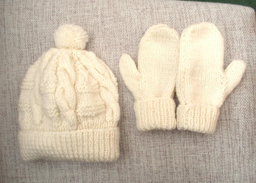 New hand knitted child cream - new,