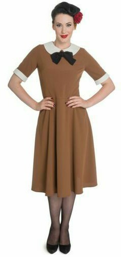 Hell bunny womens brown dress - bunny,