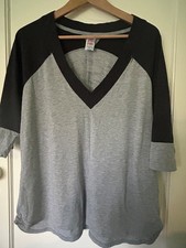 ZUMBA Fitness baseball t shirt grey with black sleeves used GC size XXL (14-16)