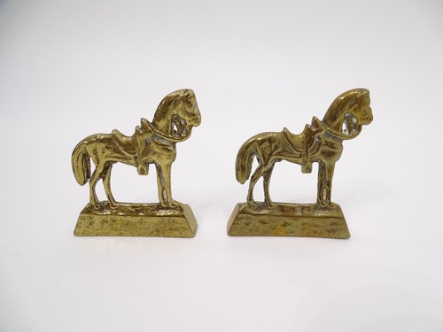 Pair vintage brass ornamental - vintage,