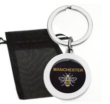 MANCHESTER BEE  METAL KEYRING
