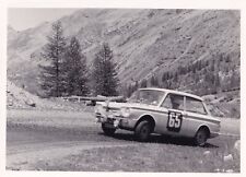 HILLMAN IMP RALLY CAR No.65, FRONT SIDE VIEW, GOING UP HILL PHOTOGRAPH.