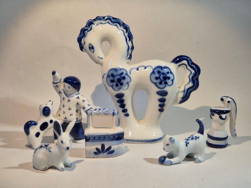 Gzhel ussr blue white folk - ussr, &