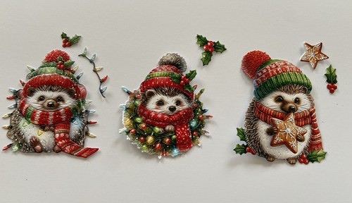 Christmas holly hogs - christmas,