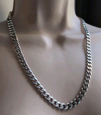 Stefani Argento Italian Silver 925 Diamond Cut Flat Curb Chain 22" 60g+ Unisex