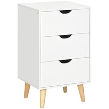 HOMCOM Chest of Drawers, 3 Drawer Unit Storage Chest Bedroom, White