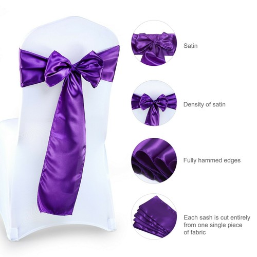 Satin chair sash bow - satin, sashes
