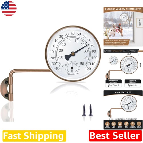 Brass outdoor thermometer - brass, 6