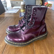 Dr Martens Airwair 8 Hole  Boots Size 6 Metallic Purple Pascal