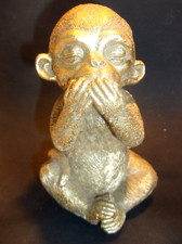 "Speak no Evil"  monkey ornament in gold resin- lovely!