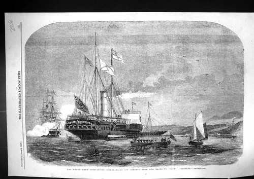 Old antique print 1857 - 1857, grand