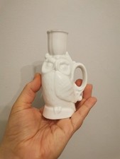 Royal Doulton Bone China White Owl Candle Holder With Gilded Rim