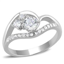 Ladies dress ring silver cz