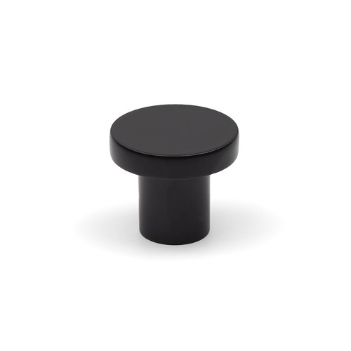 Round black cabinet - knob, matt