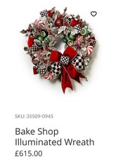 Mackenzie Childs Bake Shop Christmas Wreath New In Box Stunning Christmas Decor