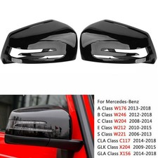 Gloss Black Wing Mirror Cover Cap For Mercedes A C S Class W212 W221 W204 W176
