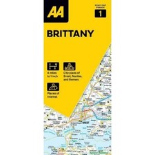 Road Map France Series 1 Brittany by A A Publishing | Sheet Map | 2024
