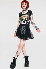 Fishnet Skirt Braces Skeleton