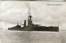 HMS King George V (1937) WWII Royal Navy battleship postcard