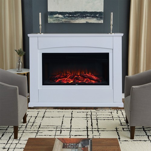 34in electric fireplace white - fireplace,