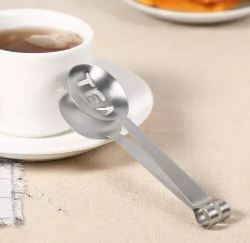 Stainless steel teabag tongs - steel,